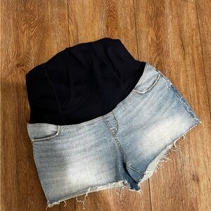 Full Panel Maternity Jean Shorts - Isabel Maternity